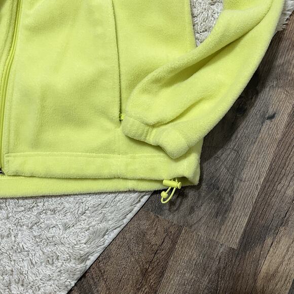 Columbia Large Neon Yellow Full Zip Collar Benton Springs Fleece Sweater Jacket - Picture 4 of 7